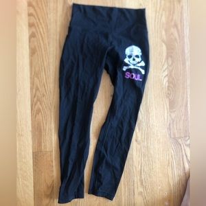 Lululemon Leggings with Soul Cycle Skull